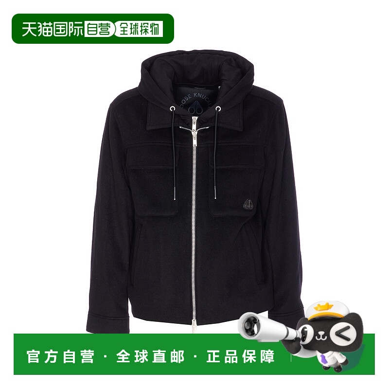 1h可退 MOOSE KNUCKLES 男士大衣 M35MW407292 AW2025 黑色羊毛