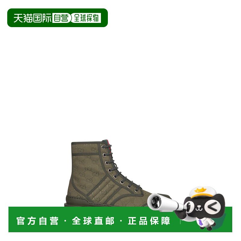 GUCCI 男士靴子 847717FAD7I3359 AW2025 绿色 饰织带靴子