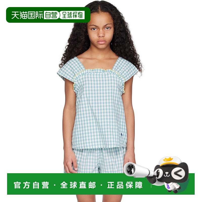 1h可退 潮奢 bobo choses 女童 蓝色 Vichy 儿童上装童装 124AC03