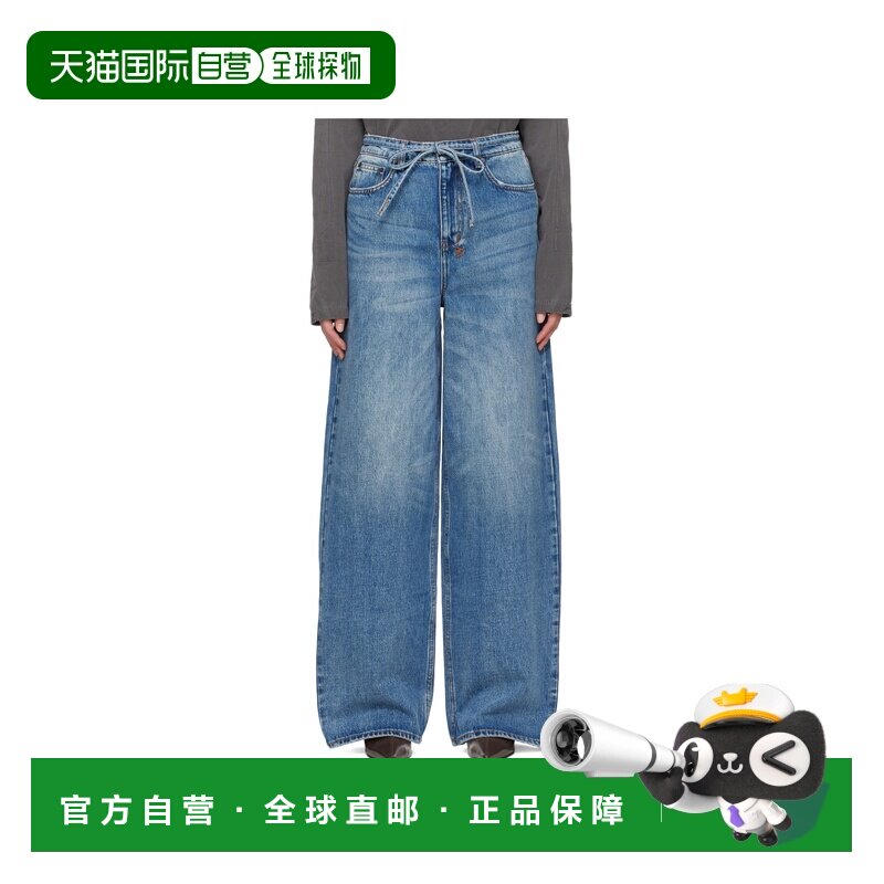 KSUBI 女士牛仔裤 WSP25DJ015DENIM SS2025 蓝色阔腿裤直筒裤