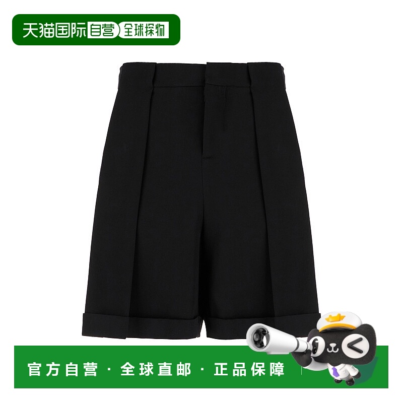 1h可退 BALMAIN 男士短裤 EH1PA125WC090PA AW2025 黑色 Pleated