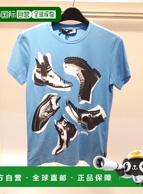 1h可退 MOSCHINO 男士T恤 M444420E1514Y02 AW2021 蓝色 短袖T恤