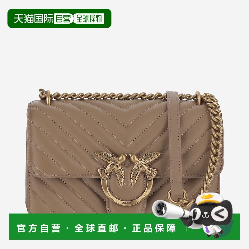 1h可退 PINKO 女士斜挎包 100074A0GKD01Q AW2025 棕色 LOVE ONE