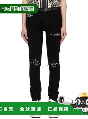 1h可退 潮奢 AMIRI 男士 黑色 Leopard MX1 牛仔裤 AMDNSY1080