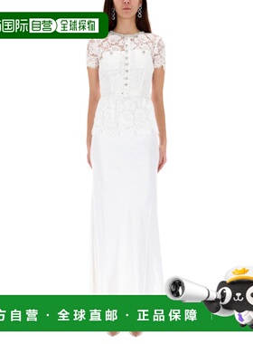 1h可退 潮奢 Self-Portrait 女士 长款蕾丝连衣裙 AW25203XWWHITE