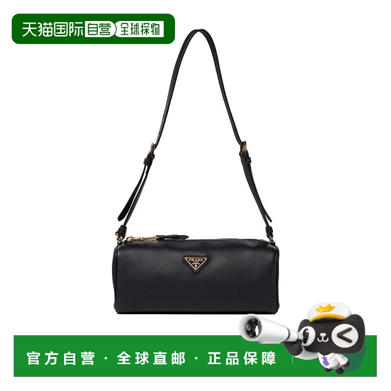 1h可退 PRADA 女士斜挎包 1BC2392CYSVOVOF0002 CO 黑色 徽标单肩