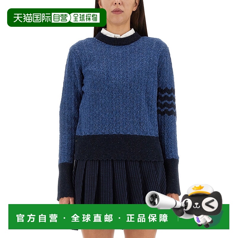 1h可退 THOM BROWNE 女士针织毛衣 FKA480A CO 蓝色