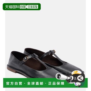 1h可退 潮奢 The Row 女士 方形T型带皮质平底鞋女鞋单鞋玛丽珍鞋
