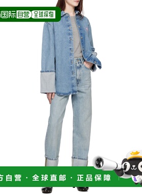 MOSCHINO 女士休闲套装 251K102161295 SS2025 蓝色 长袖牛仔衬衫