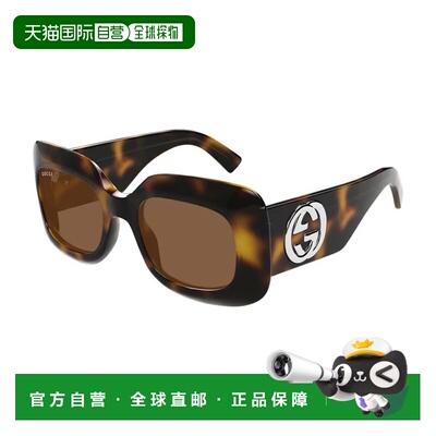 GUCCI 女士眼镜 GG1695S002 AW2025 棕色 几何框太阳镜
