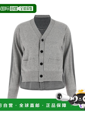 1h可退 潮奢 Sacai 女士 衬衫式针织开衫 SCW308 grey灰色 舒适时