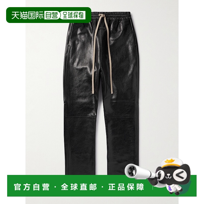 1h可退 潮奢 essentials fear of god 男士 直筒全粒面皮革裤子 F