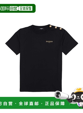 BALMAIN 男童T恤 BX8R51KZ3186930OR AW2025 黑色