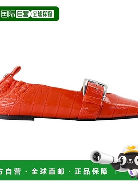 GANNI 女士芭蕾乐福鞋 S3119 AW2025 橙色 Ganni Butterfly Balle