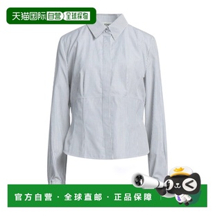 1h可退 潮奢 Fendi 芬迪 女士 条纹衬衫 grey灰色 舒适时尚