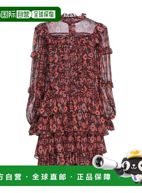 1h可退 潮奢 ULLA JOHNSON 女士 真丝连衣裙 red红色 舒适时尚