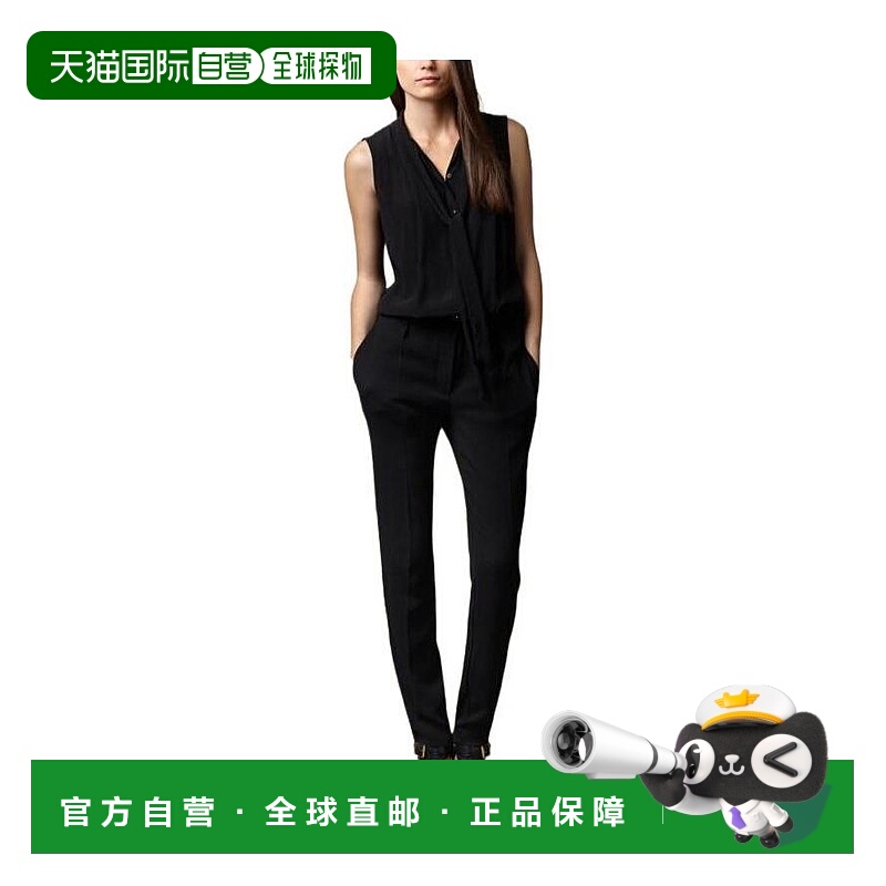 BURBERRY 女士连体裤 39565751 AW2021 黑色 系带无袖连体衣