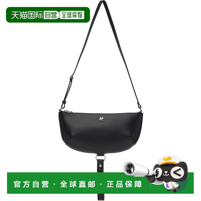 1h可退 潮奢 Courreges 女士 黑色 Holy Eclipse Leather 单肩包