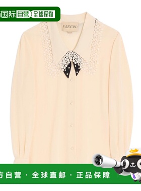 VALENTINO 女士针织衫 BAB85521BAD6 SS2025 米白色 长袖衬衫