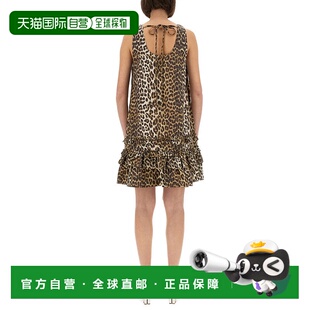 SS2025 W0906943 花色 Leopard Poplin GANNI Cotton 女士连衣裙