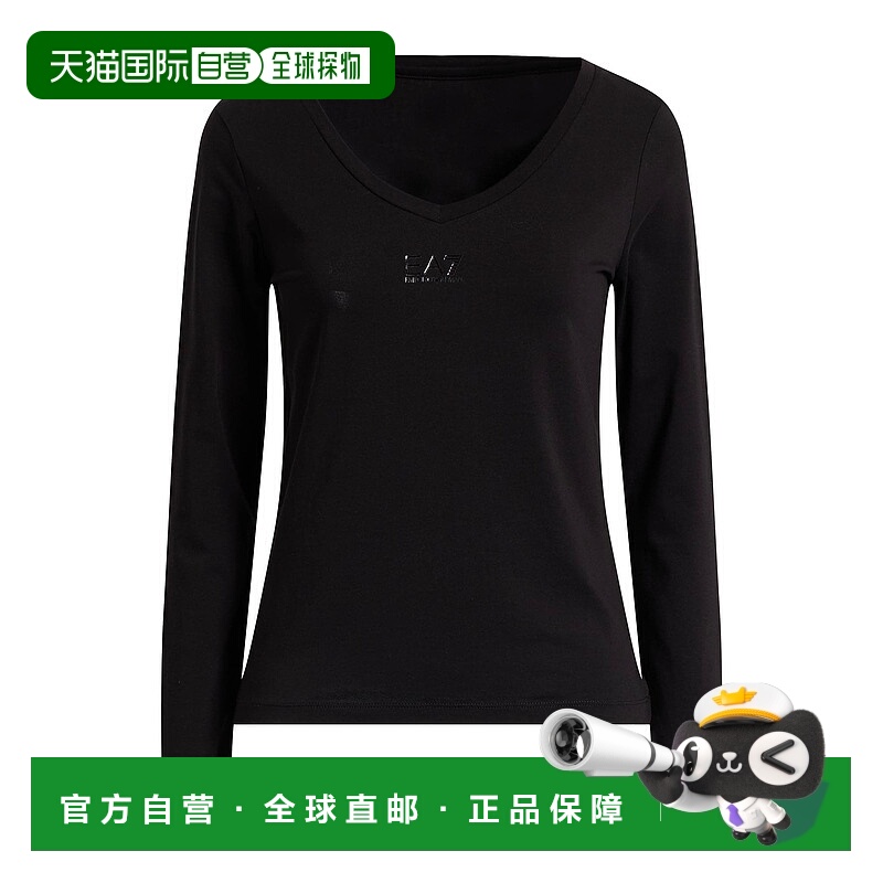 1h可退 潮奢 Ea7 女士 基础款T恤 black黑色 舒适时尚
