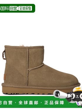 UGG 女士高跟鞋 1016222ALP AW2024 棕色 圆头短筒靴雪地靴高筒靴