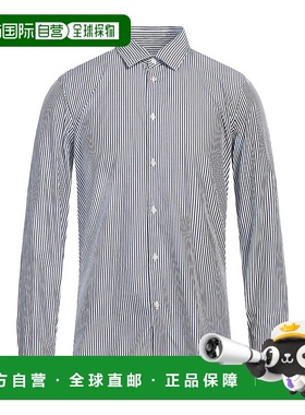 1h可退 潮奢 Manuel Ritz 男士 条纹衬衫 blue蓝色 舒适时尚