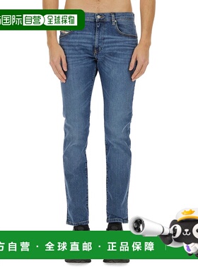 DIESEL 男士牛仔裤 A035580KIAL01 SS2025 蓝色 多口袋牛仔长裤