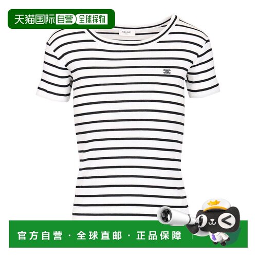 CELINE 女士T恤 RX0TH809W01OB AW2026 花色 T-SHIRT STIPED SILK