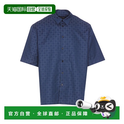 GIVENCHY 男士衬衫 BM612P5YCC063 SS2025 蓝色