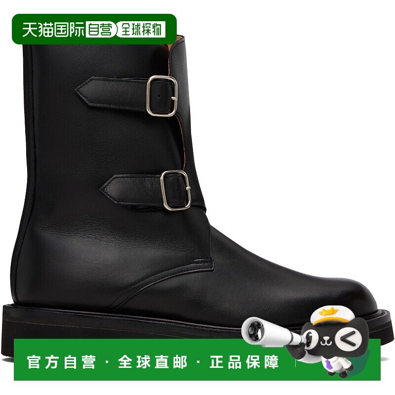 1h可退 潮奢 AURALEE 女士 黑色 Leather Work 中筒靴 A25AS02QD