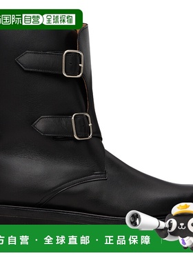 1h可退 潮奢 AURALEE 女士 黑色 Leather Work 中筒靴 A25AS02QD