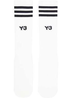 香港直邮Y-3 女士 白色条纹长筒袜 KS1458 white白色 舒适时尚