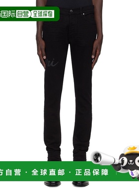 1h可退 潮奢 AMIRI 男士 黑色 Script Logo 牛仔裤 AMDNSY1086