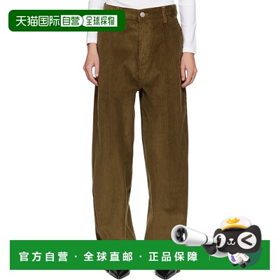 1h可退 潮奢 Ami Paris 女士 绿色 Cotton Large Fit 长裤 H25FTR