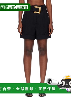 1h可退 潮奢 Balmain 巴尔曼 女士 黑色 Grain De Poudre Belt 短