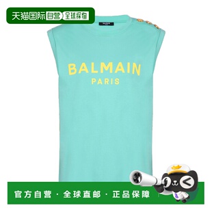 绿色 BALMAIN AW2024 CF1ED001BB02UKF 圆领徽标背心 女士衬衫