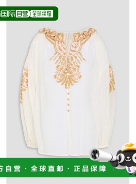 1h可退 潮奢 ZIMMERMANN 女士 刺绣苎麻衫 1006TSS243CREAMGOLD