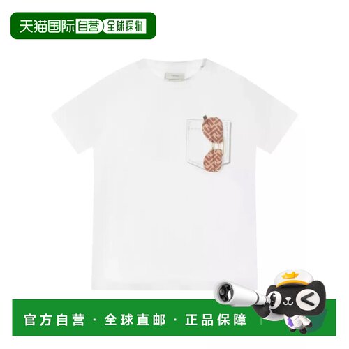 FENDI 男童T恤 JMI500K7AJF0TU9 CO 白色 T-SHIRT 