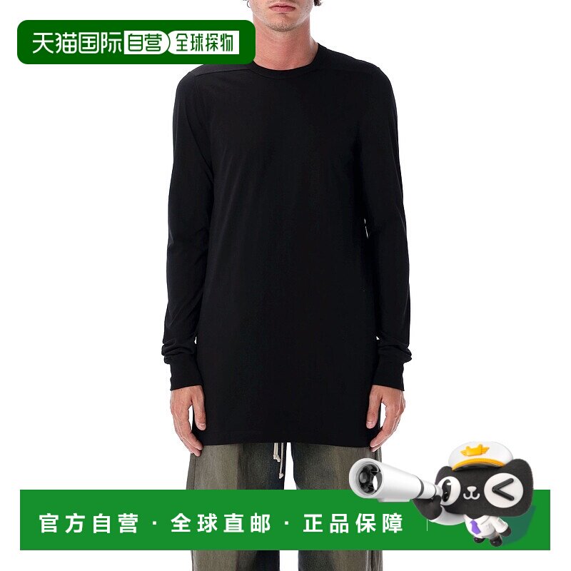 RICK OWENS 男士T恤 RU02E1266JA09 AW2025 黑色 长袖T恤