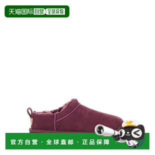 潮奢 Micro Ugg Classic 酒红带Logo压纹绒面革 女士 1h可退