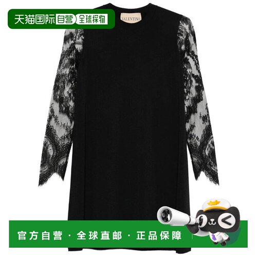 valentino 华伦天奴 女士 蕾丝刺绣长袖连衣裙 BKD15WAC3