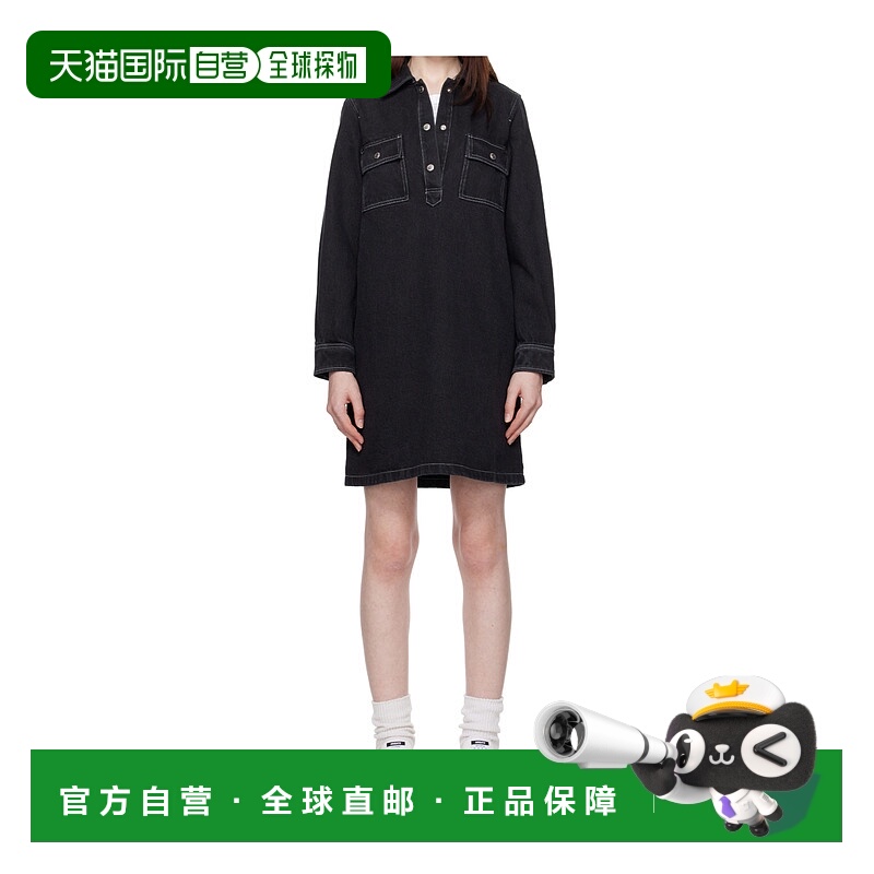 1h可退 A.P.C. 女士连衣裙 COHDKF05878LZE SS2025 黑色 长袖牛仔