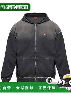 DIESEL 男士外套 A199930PKAH02A SS2026 灰色 长袖连帽卫衣