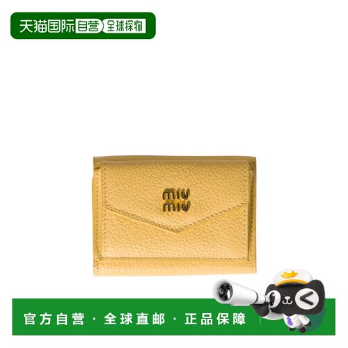 MIU MIU 女士钱包 5MH021ADT7F0F06 CO 黄色钱包 按扣卡包