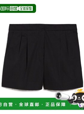 MAX MARA 女士短裤 6141024206006 SS2024 黑色 高腰带袢短裤