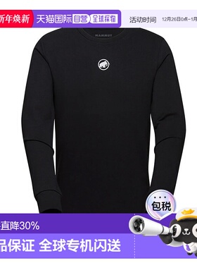 MAMMUT猛犸象毛巾布男款黑色圆领卫衣运动衫1014-04041