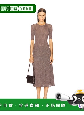 1h可退 潮奢 ULLA JOHNSON 女士 Maxine 短袖针织中长连衣裙 PF25