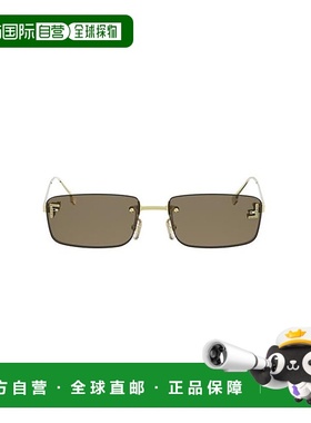 1h可退 FENDI 男士太阳镜 FE4172US32E SS2025 金色 几何太阳镜
