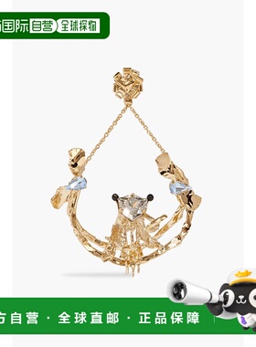 1h可退 潮奢 valentino 华伦天奴 女士 镀金水晶珠子单耳环 W0J0F